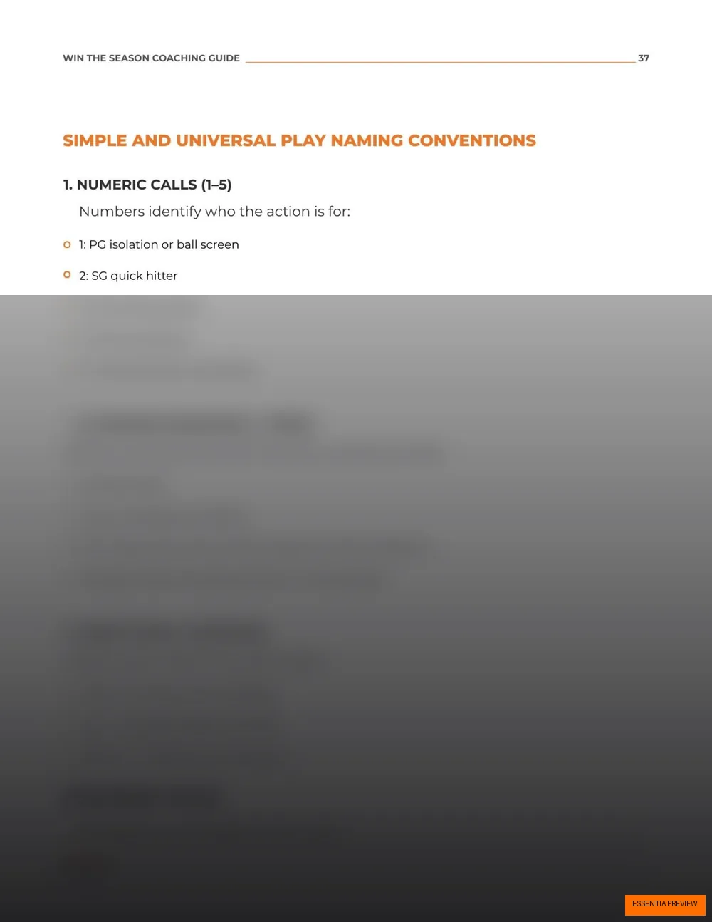 Preview of the ESSENTIA play-calling naming convention template